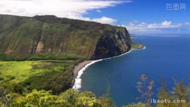 俯瞰夏威夷美丽的waipi o山谷
